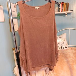 suede fringe tank